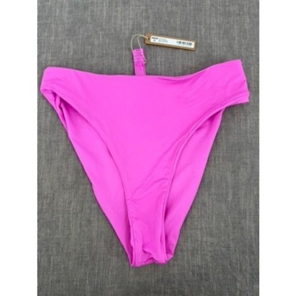 SKIMS Recycled Swim Mid Waist Bikini Bottom Neon Orchid Pink Size M Medium NWT